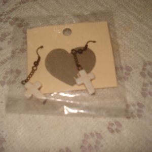 Brandy Melville nwt white cross earrings